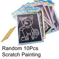 20Pcs10Pcs Magic Scratch Art Doodle Pad Sand Painting Cards Early Educational Learning Creative Drawing Toys for Children GYH