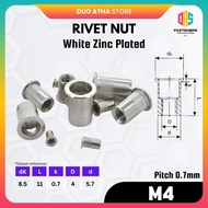 White Rivet Nut M4 / Insert Nut M4 / Rivet Nut M4 / Furniture Nut M4
