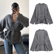 Gray Knit Cardigan 77002 (AZ)
