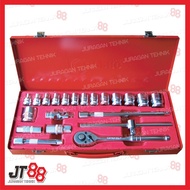 Lippro Socket set Spline 22pcs 1/ 2inch 3321M 8-32mm 22 pcs MULTI FUNCTION SOCKET SET WITH RATCHET H