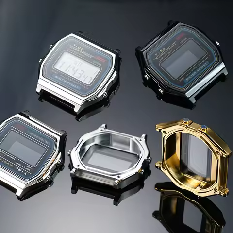 F-91W Upgrade Solid Metal Case Mod Kit for Casio 593 A158W A159W F91W Watch High Quality Stainless S