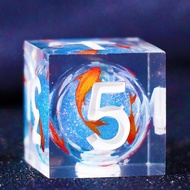 DND Dice Set, 7 Resin Spiked Dice for Dungeons & Dragons, Handmade RPG Dice, Polyhedral D&D Dice Blu