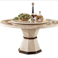 WJLuxury Marble round Table Household round Table European Dining Table and Chair Assemblage Zone Turntable Small Apartm