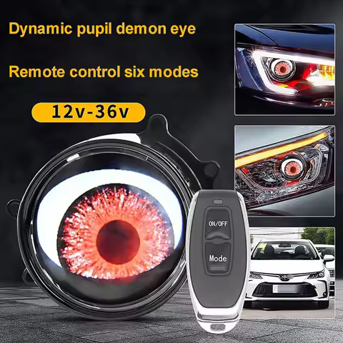 Devil Eye Headlight for Car Dynamic Adjustable Eye Pattern Remote Control Led Car Motorcycle Headlig
