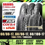 TAYAR 60/80-17, 60/90-17, 60/100-17 MICHELIN,CORSA,EMAX,GRT,FKR,VIVA,IRC,SWALLOW,DELI TUBELESS/TUBE-