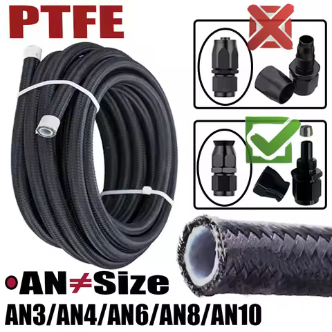 1-6M(3-19.6FT) 3AN 4AN 6AN 8AN 10AN E85 PTFE Fuel Hose Oil Gas Cooler Line Engine Pipe Brake Tube Ny