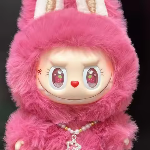 High Quality Purple Labubu Mokoko 17cm The Monsters Labubu Macarone Labubu Keychain Spring Wild Home