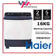 Haier 16KG Washing Machine Twin Tub Semi Auto Top Load Washer/Mesin Basuh Auto (HTW160-M1217 ) Mesin