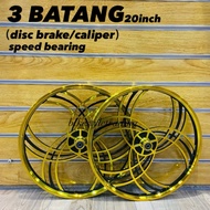 SH GOLD SPORT RIM TIGA BATANG SILANG/SPORT RIM BASIKAL BUDAK 20inch/Sport rim bmx/alloy sport rim sp