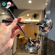 1F Stainless Steel Spoon, Thicken Long Handle Hotel Hot Pot Spoon, Creative Silver Soup Ladle Home K