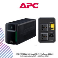 APC BVX700LUI-MS Easy UPS, 700VA, Tower, 230V, 2 Universal outlets, AVR, 1 USB Type A Port