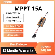 PowMr 15A MPPT ตัวควบคุมการชาร์จพลังงานแสงอาทิตย์ รองรับแบตเตอรี่ 12 ~ 24V สำหรับการใช้งานอย่างรวดเร