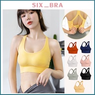 Six_Bra Sports Bra With Foam Exercise Clothes Underwear Chest Tightening S-XL 28-50 28-50 Inches B16