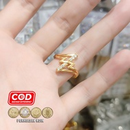 Xuping 22k Lightning Zigzag Women's Ring