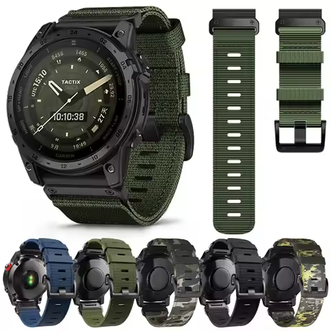 22mm 26mm Nylon Strap For Garmin Tactix 7 AMOLED Pro Band Bravo/Delta Quatix 7X 7 5 6 Quick Fit Toug