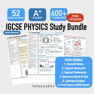 Cambridge IGCSE PHYSICS 0625 A* Softcopy Study Bundle (Notes, Flashcards, Quizcards, Past Papers, Re