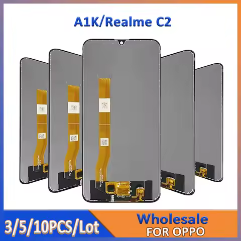 Wholesale 3/5/10 pieces Lot For OPPO Realme C2 A1K LCD Screen With Touch Mount Replacement Display