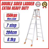 EXTRA HEAVY DUTY 7 Step (150kgs Max Load) Double Sided Aluminium Ladder (Exploit)/ Tangga Heavy Duty