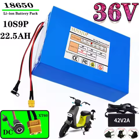 18650 22500mAh high capacity lithium battery pack 10S9P 36V 22.5Ah BMS integrated 250W-1500W engine