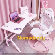 White Gaming Table and Chair Set for Girls Livestreaming Desk and Chair Gaming Chair for Gifting Girlfriend