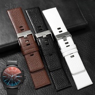 [Free Shipping]Applicable Diesel Brown White Black Durable Genuine Leather 24 26 Strap Dz7333 7348 4