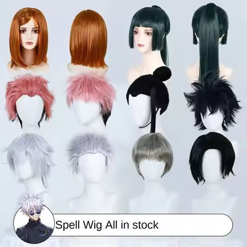 Cosplay Wigs Jujutsu Kaisen Anime Gojo Satoru Kugisaki Nobara Geto Suguru Full Cap Wig Itadori Yuji