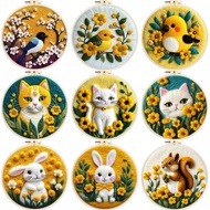 SDOYUNO Wool Embroidery Kit Creative For Beginners Flowers Animal With Felt Needle Painting Wool Fel