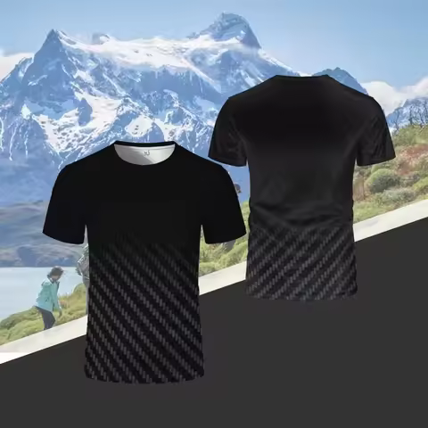 Men's T‑Shirt Outdoor Hiking Running Camping Cycling 3D Graphic Printed Sports Short Sleeve Top