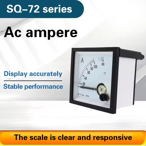 SQ-72 pointer 72*72 mm AC ammeter 1A 2A 3A 5A 10A 15A 20A 30A 50A 100A 150A SQ-72 series analog AMP 