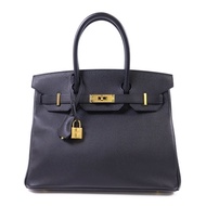 HERMES Epsom皮革Birkin 30金扣手挽袋Noir
