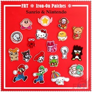 ✿ Sanrio &amp; Nintendo Iron-on Patch ✿ 1Pc Kitty/Melody/Kuromi/Little Twin Stars/Super Mario Diy Embroidery Patch Iron on Sew on Badges Patches