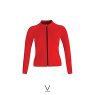 SS2024 RED UV JACKET เสื้อแขนยาว สี แดง ใส่ว่ายน้ำ มีฟองน้ำในตัวผ้าหนา กัน UV UPF 50+