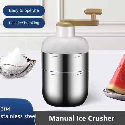 304 Stainless Steel Hand Operated Shaved Ice Household Mein Mein Ice Crusher Manual DIY Sand Ice Mac