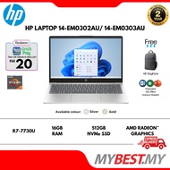 HP Laptop 14-em0302AU/ 14-em0303AU ( Ryzen 7 7730U, 16GB, 512GB SSD, AMD Radeon™ Graphics)