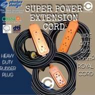 20M Super Power Extension Cord Phelps Dodge Royal Cord 12/2 Heavy Duty Rubber Plug Heavy Duty Outlet