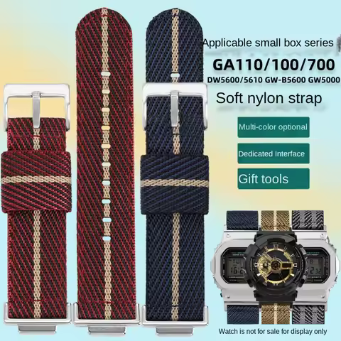 For Casio Metal Adapter+Nylon Strap G-8900 Watch Band GD120 GA-110 100 GA/GD/AX-110/100/120/140 5146