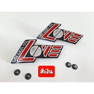 ⚡ลดกระหน่ำ⚡ [ข้างฝากระเป๋าสีเงิน] ตข้างถัง RC100 SUZUKI โลโก้ ฝากระเป๋า LOVE    KM9.4772❗❗ลดกระหน่ำ❗