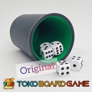 Premium Dice Cup PU Leather + D6 Dice - Board Game Accessories - Dice