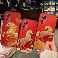 Xiaomi 12 / 12T / 12X / Xiaomi 12 Pro case with Lucky Horse print - shockproof TPU cover