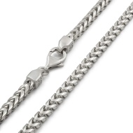 Giorgio Bergamo 925 Italian Sterling Silver 1mm - 5.5mm Solid Franco Chain, Rhodium Plated Square Bo