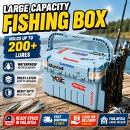 ⭐ Fishing Tackle Box Large Capacity Portable Fishing Storage Box with Rod Holder Outdoor Fishing Gea