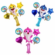 Baby Shark Theme Numbers 0-9 Balloon Birthday Baby Shower Anniversary Anniversary Party Children Decorative Toy Party Supplies