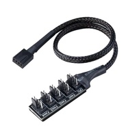 Cable Fan Hub PWM 4pin 1 to 5 Fan PWM Splitter Hub Cable 3 Pin / 4 Pin Fanhub 5 Port Sleeved - ercom