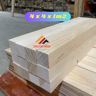 Square Pine Wood Bar 4cm x 4cm Length 1m2, Sawn Pallet Pine Wood Square Bar Smoothly Planed on 4 Sid