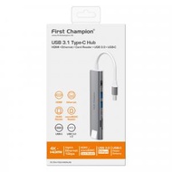 FIRST CHAMPION - USB-C 集線器 - 7合1 with HDMI, USB-C, USB-A, Ethernet &amp; Card Reader, TCH-7C2U3HCRLAN