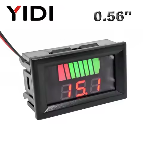 0.56'' Waterproof LCD Digital Voltmeter Car Motorcycle Lead Acid Battery Capacity Indicator 12V 24V