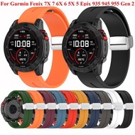 26 20 22MM Silicone QuickFit Watchband Straps For Garmin Fenix 7X 7 7S 6X 6 6S Pro 5 5X 5S Epix 2 Smartwatch Wristbands Bracelet