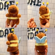 Cute Cartoon Capybara Pendant Capybara Wings Bee Keychain Plush Bee Doll Bag Hanging Ornaments