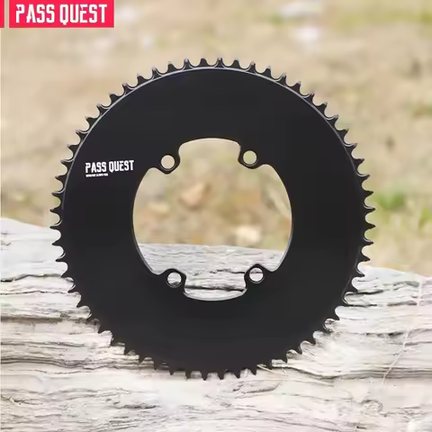 PASS QUEST 110BCD Narrow Wide Chainring for Rotor AERO Crankset 40T-60T Round Road Black 9-12 Speed 