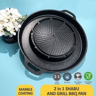 Bulgogi Pan Panci Steamboat BBQ Grill Kompor 2in1 Panggangan BBQ Korea Panci Grill Pan Shabu Shabu S